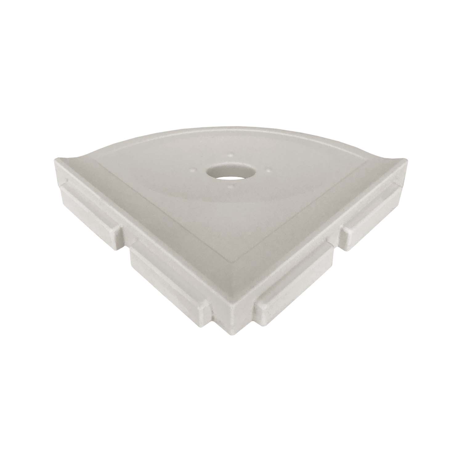 Questech Metro Lugged 5 inch Corner Shelf Soap Dish, Bright White Polished, Size: 5 Corner Soap Dish